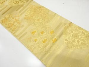 色紙に華紋・有栖川文様織り出し　袋帯